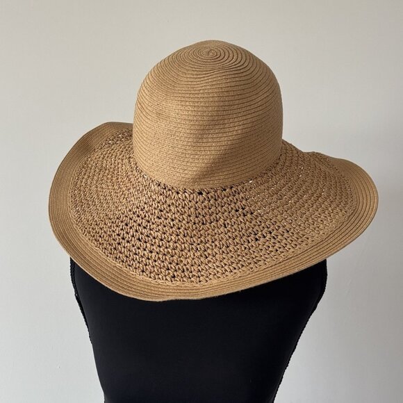 J Crew Womens Straw Hat Textured Beach Hat ONE SIZE Resort Travel Preppy Capsule - Picture 1 of 15